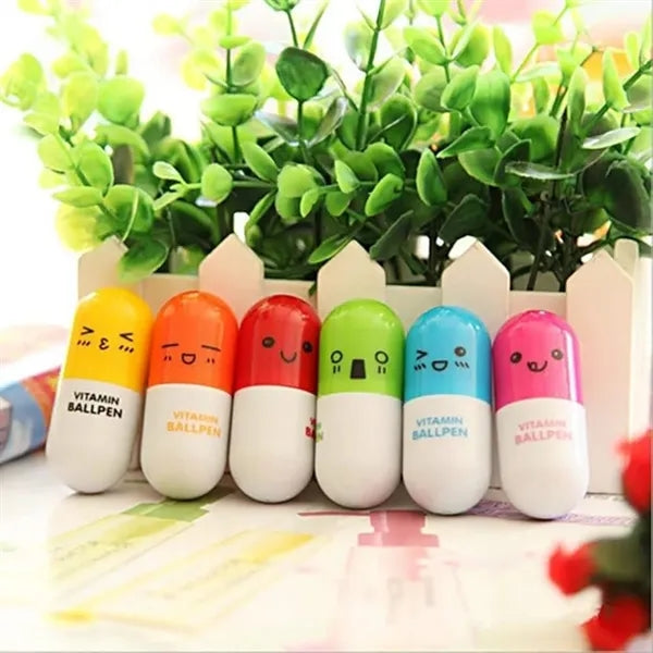 Vitamin Pill Ballpoint Pen Retractable Ball