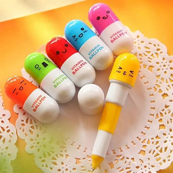 Vitamin Pill Ballpoint Pen Retractable Ball