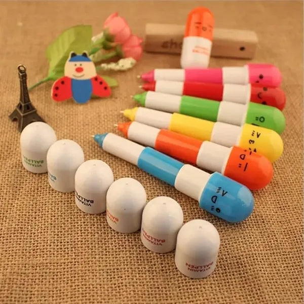 Vitamin Pill Ballpoint Pen Retractable Ball