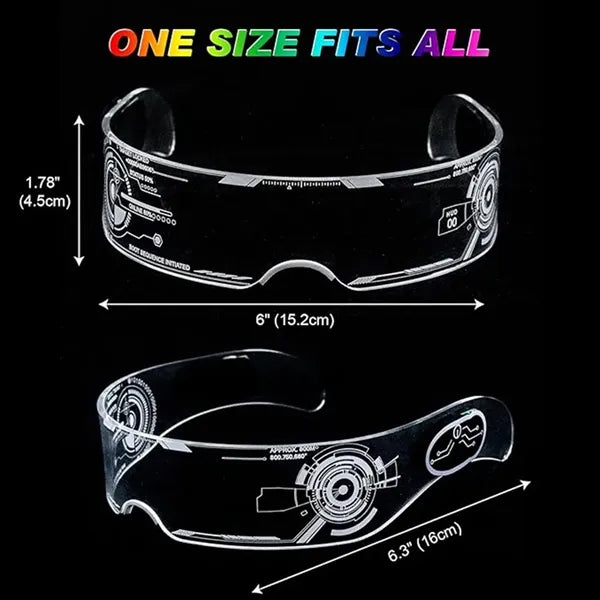 LED Visor Glasses 7 Color 4 Mode Cyberpunk Halloween