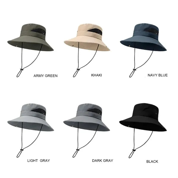 Wide Brim Waterproof Packable Sun Bucket Safari Hats fo