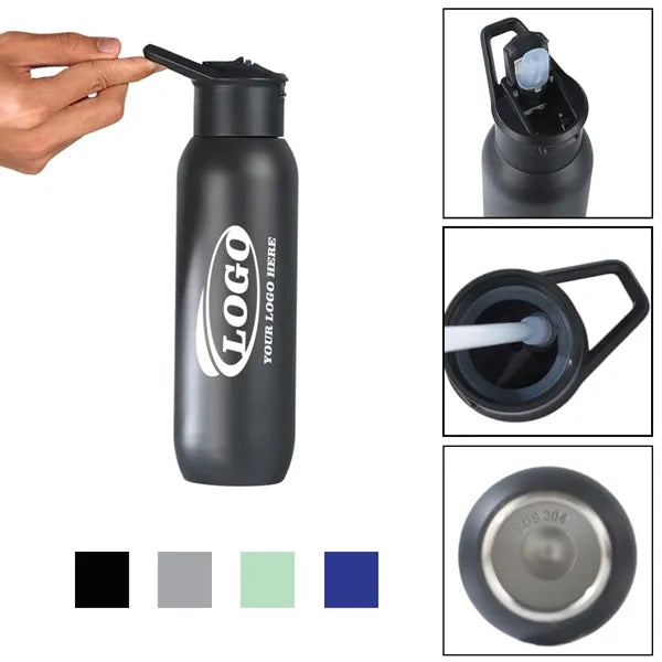 20 OZ Stainless Steel Drinking Bottle with Straw