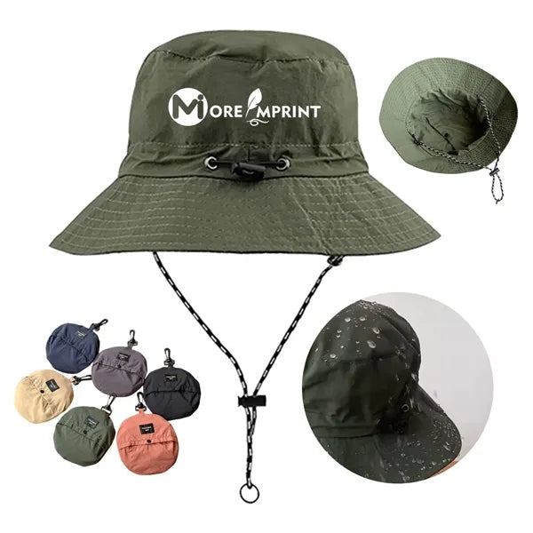 Wide Brim Packable Waterproof Bucket Adjustable Boonie Hat