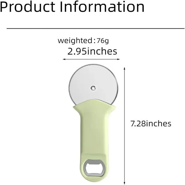 Stainless Steel Pizza Cutter Bottle Opener