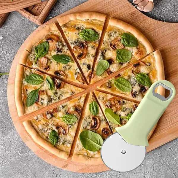 Stainless Steel Pizza Cutter Bottle Opener