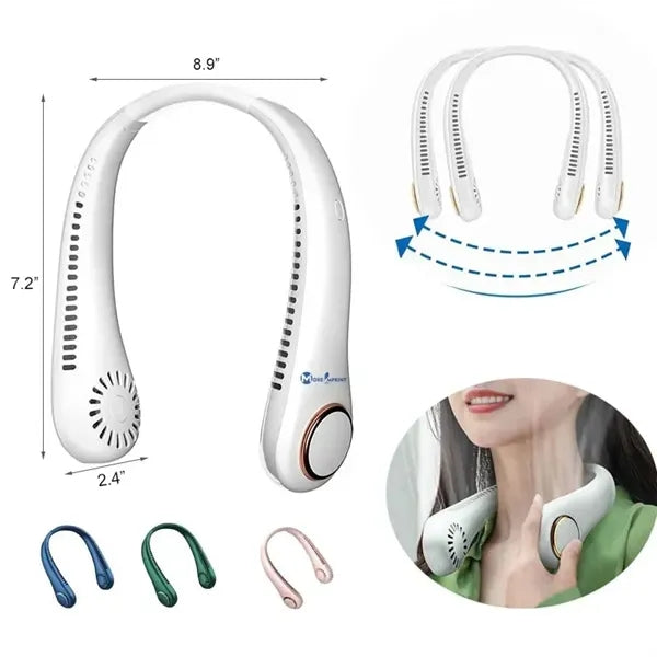 Portable Bladeless Neck Fan USB Wearable Cooling Device