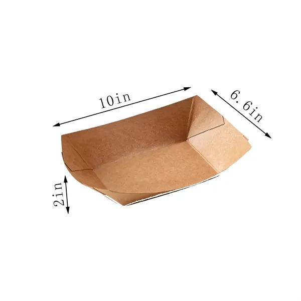 Food Grade Non Folding Kraft Paper Boat Box