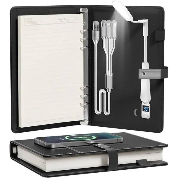 Notebook with Power Bank &15W Wireless Charger