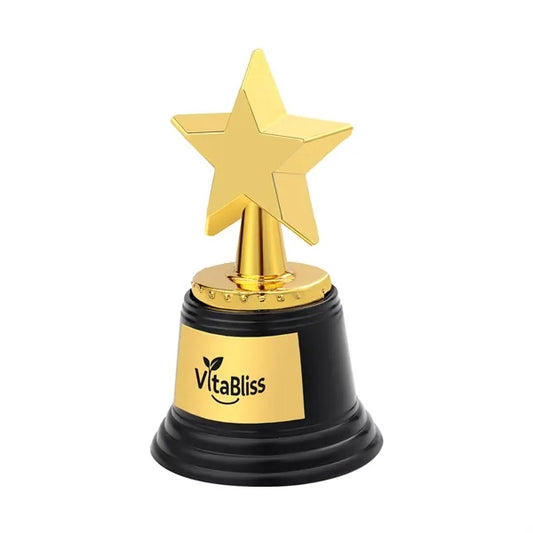 4.7"x2.6" Mini Plastic Gold Star Trophy Awards For Kids