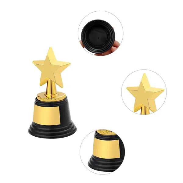 4.7"x2.6" Mini Plastic Gold Star Trophy Awards For Kids
