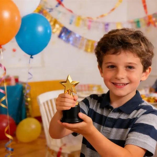 4.7"x2.6" Mini Plastic Gold Star Trophy Awards For Kids