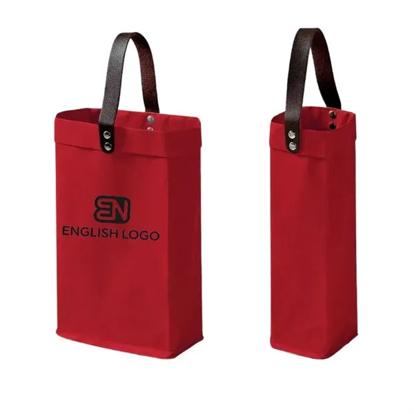 Washable Kraft Paper Single Wine Bottle Bag with Custom Logo