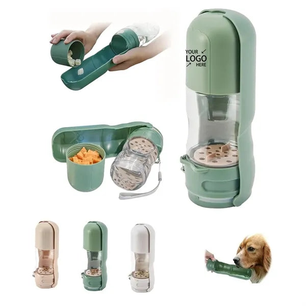 2 in 1 Foldable Walking Dog Water Bottle With Food Container