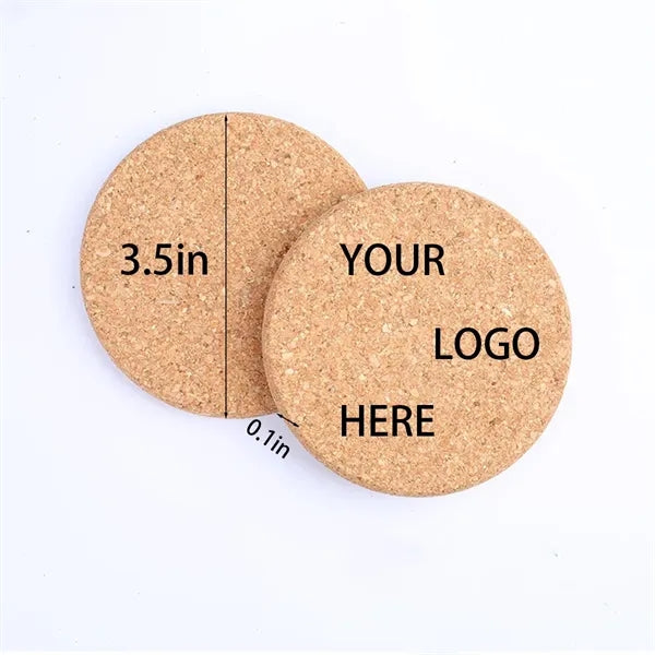 Natural Beige Cork Coaster Eco-Friendly Table