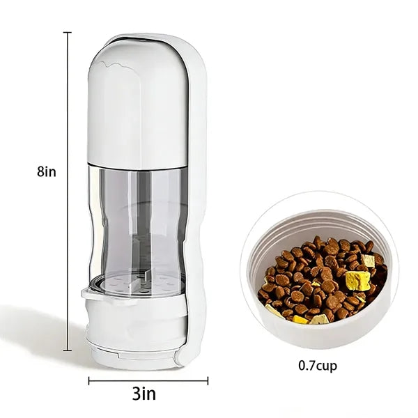 2 in 1 Foldable Walking Dog Water Bottle With Food Container