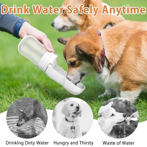 2 in 1 Foldable Walking Dog Water Bottle With Food Container
