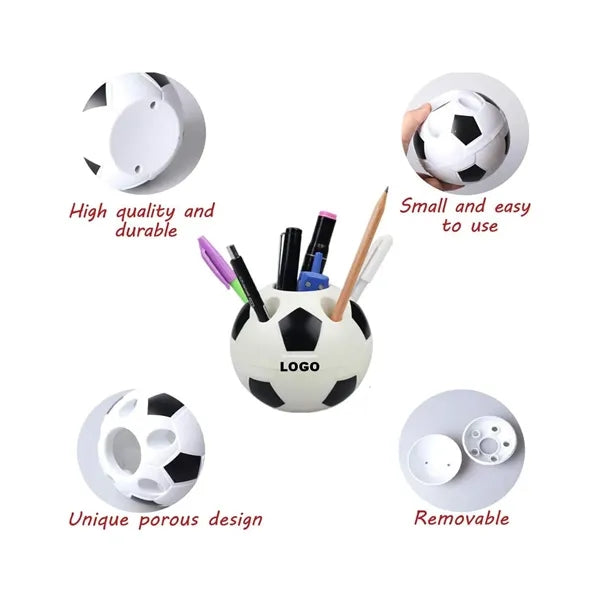 Logo Football Shape Desktop Pen Holder Desk Organize