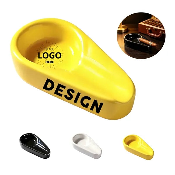 Ceramic Cigar Ashtray Single Slot Portable