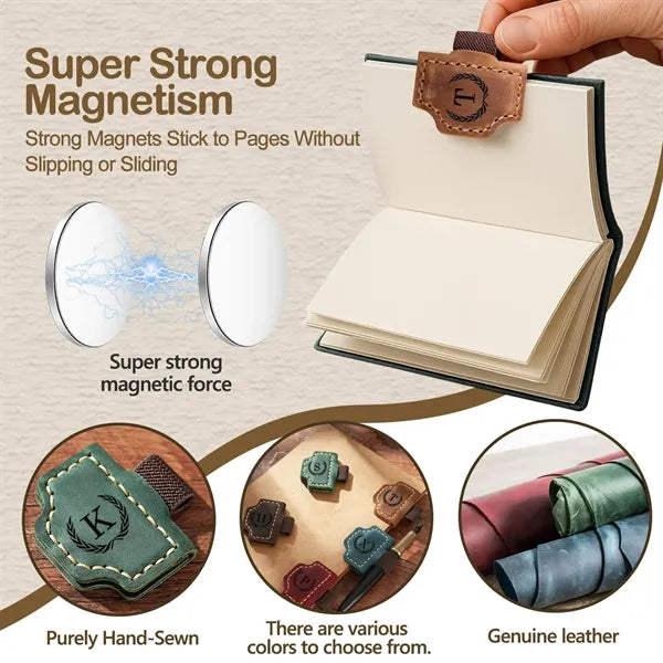 Magnetic Leather Bookmark Pen