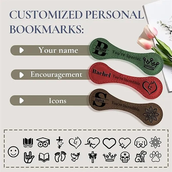 Magnetic Leather Bookmark Pen