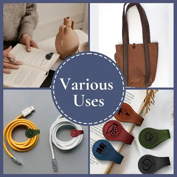 Magnetic Leather Bookmark Pen