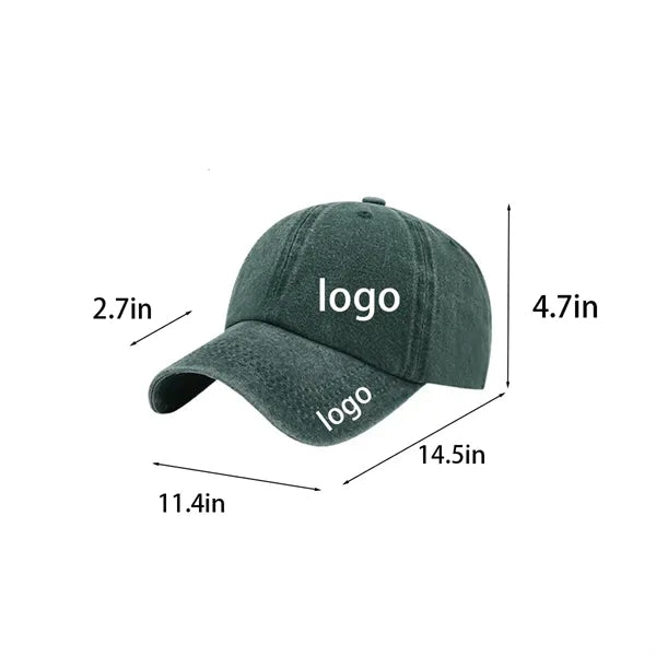 Vintage Washed Cotton Baseball Cap-Breathable
