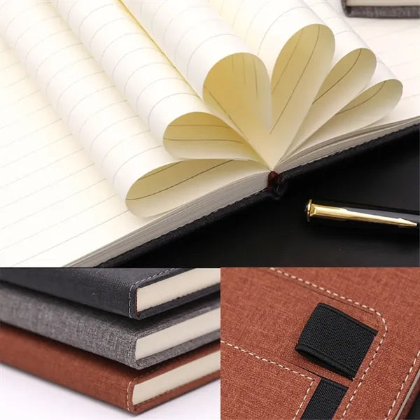 A5 PU Business Notebook Phone Pocket Card Slot