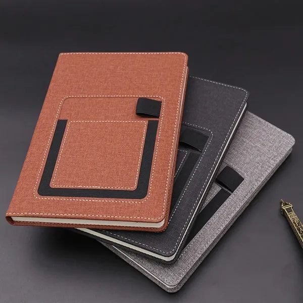 A5 PU Business Notebook Phone Pocket Card Slot
