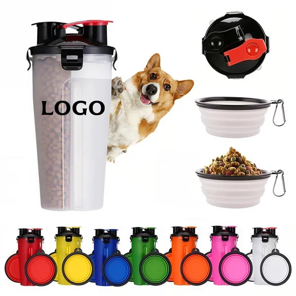 Oz 2 in 1 Dog Travel Water Bottle Collapsible Bowls