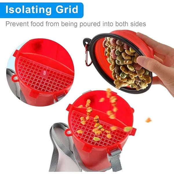 Oz 2 in 1 Dog Travel Water Bottle Collapsible Bowls