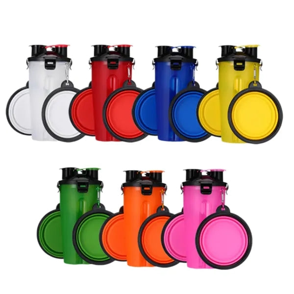 Oz 2 in 1 Dog Travel Water Bottle Collapsible Bowls