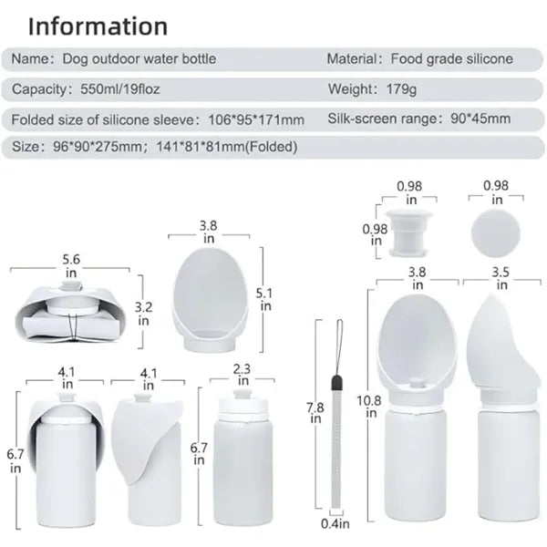 5oz Collapsible Dog Water Bottle Drinking Bowl