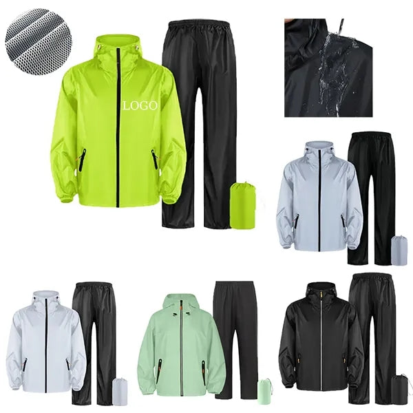 Two-Piece Reflective Hooded Raincoat