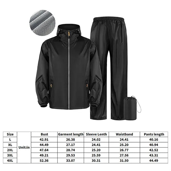 Two-Piece Reflective Hooded Raincoat