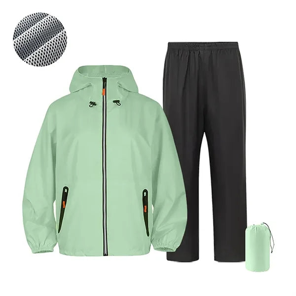 Two-Piece Reflective Hooded Raincoat