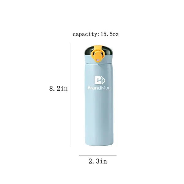 Logo Stainless Steel Straw Tumbler 15.5oz Insulated
