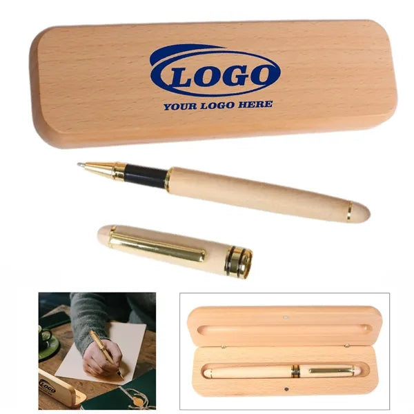 Maple Wood Case and Pens