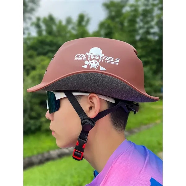 Cowboy hat-style bicycle riding helmet