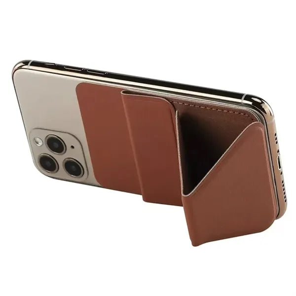 PU Leather Magnetic Wallet Holder w/ Phone Stand
