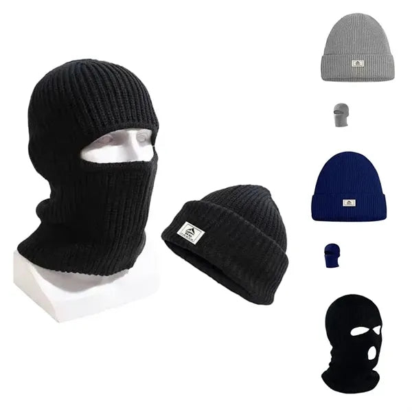 Windproof and cold-proof knitted beanie hat, customizable