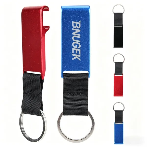 Mobile phone holder bottle opener metal keychain