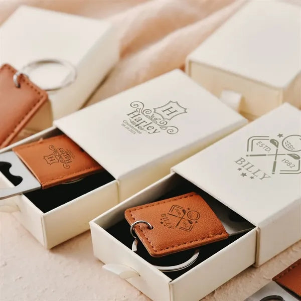 Leather bottle opener