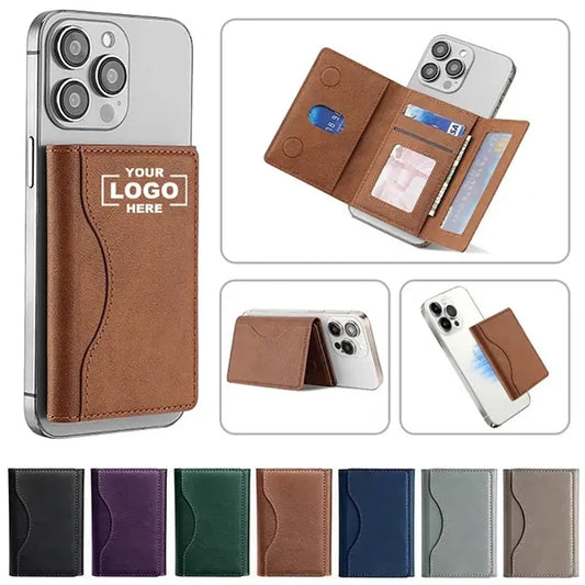 MagSafe PU Leather Phone Wallet Magnetic Card Holder