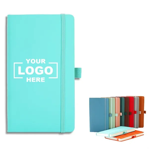 PU Leather Hardcover Notebook With Pen Loop 7" x 4"