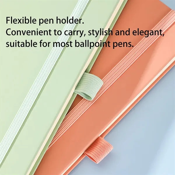 PU Leather Hardcover Notebook With Pen Loop 7" x 4"