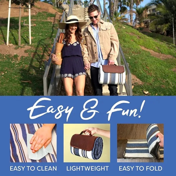 60" x 60" Waterproof Dual Layer Foldable Picnic Blanket