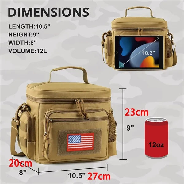 Large Tactical Webbing Leakproof Lunch Box Cooling Bag