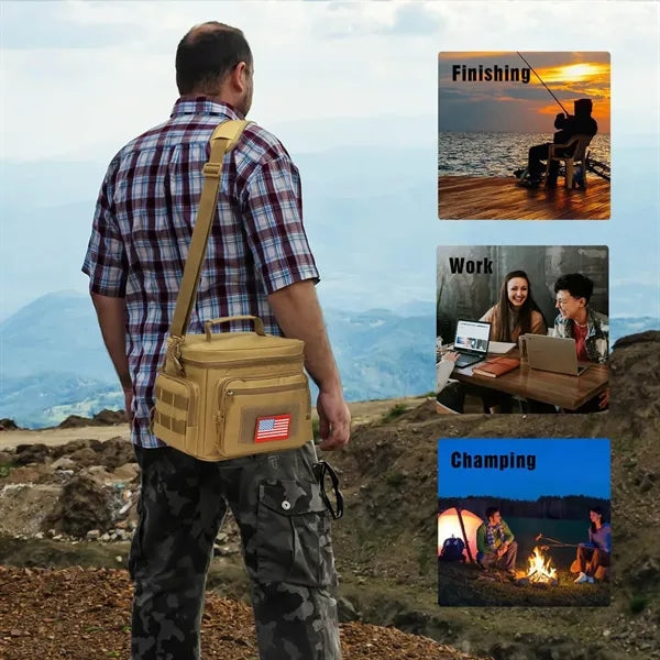 Large Tactical Webbing Leakproof Lunch Box Cooling Bag