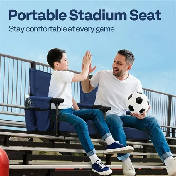 Foldable Stadium Seat Cushion with Cup Holder Shoulder Strap
