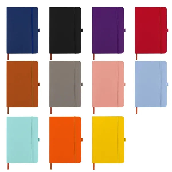 A5 PU Leather Business Notebook W/ Elastic Band